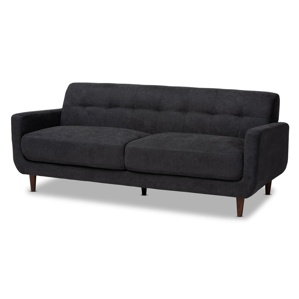 Baxton Studio Baxton Studio Allister Mid-Century Sofa in Dark Grey - Stylish, Durable, and Comfortably Chic Design J1453-Dark Grey-SF