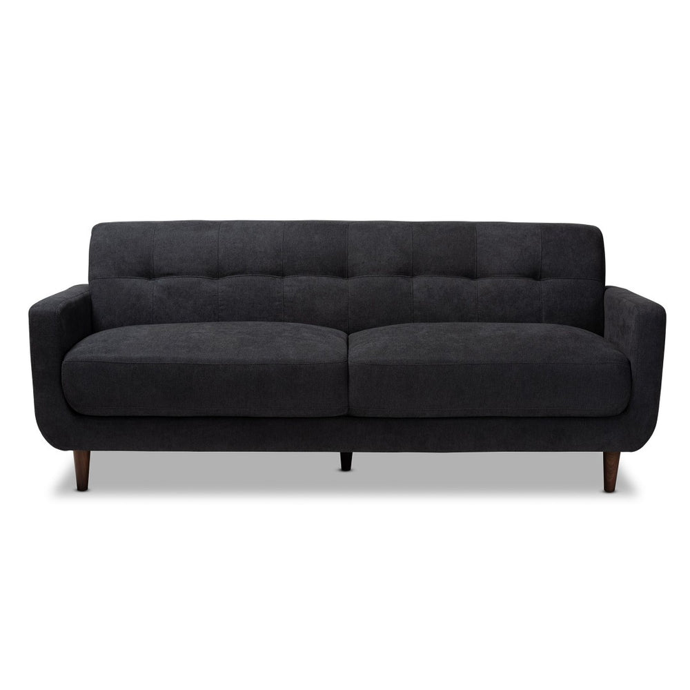 Baxton Studio Baxton Studio Allister Mid-Century Sofa in Dark Grey - Stylish, Durable, and Comfortably Chic Design J1453-Dark Grey-SF