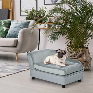 English Elm Pawhut Modern Pet Sofa Bed With Hidden Storage For Small Dogs, Plush 3" Foam, Stylish Gray Design W2225P173807-GIGA