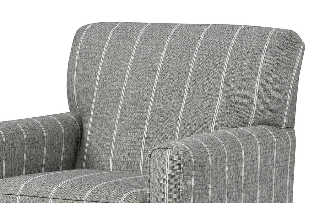 English Elm Modern Modern Squared Design Chair Large Pillow Back Paisley Stripe Pattern Tapered Legs Plush Cushion 32x38x30 inches B2741P376973