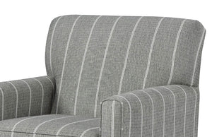 English Elm Modern Modern Squared Design Chair Large Pillow Back Paisley Stripe Pattern Tapered Legs Plush Cushion 32x38x30 inches B2741P376973