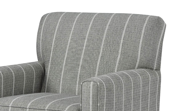 English Elm Modern Modern Squared Design Chair Large Pillow Back Paisley Stripe Pattern Tapered Legs Plush Cushion 32x38x30 inches B2741P376973