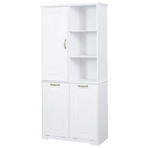 English Elm [video] Freestanding 68 Inch Tall Storage Cabinet with Tilt Out Hampers and Soft Close Door White N759S427900K