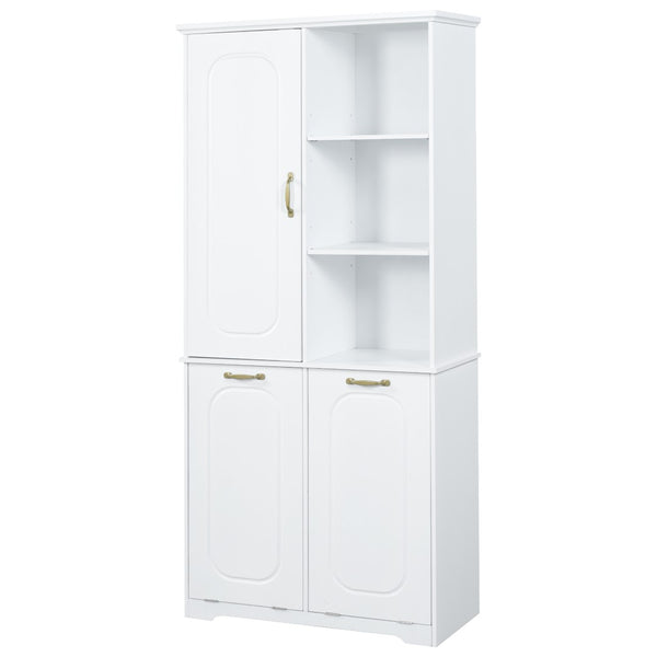 English Elm [video] Freestanding 68 Inch Tall Storage Cabinet with Tilt Out Hampers and Soft Close Door White N759S427900K