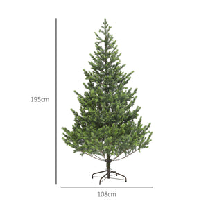English Elm Homcom 6Ft Realistic Cedar Christmas Tree With 1933 Tips, Easy Setup & Safe Flame-Retardant Design W2225P249640
