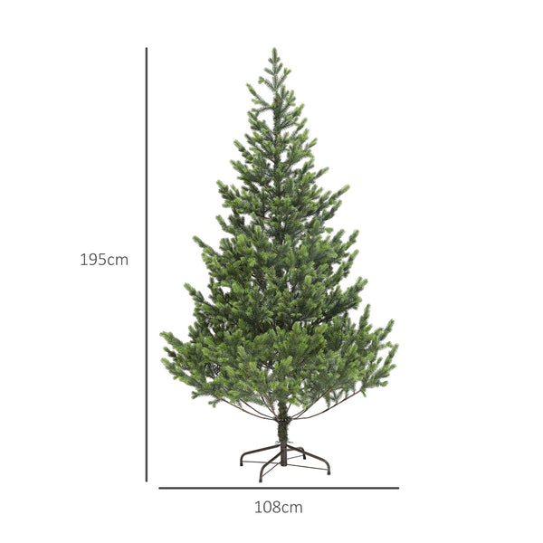 English Elm Homcom 6Ft Realistic Cedar Christmas Tree With 1933 Tips, Easy Setup & Safe Flame-Retardant Design W2225P249640