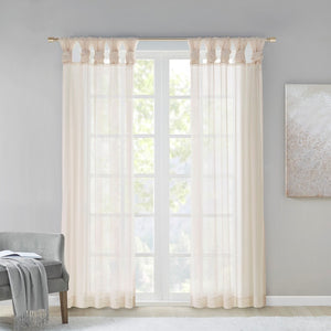 English Elm Twisted Tab Voile Sheer Window Panels Pair - Light Filtering, Oeko-Tex, Machine Washable Elegance B03598294-GIGA