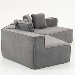 English Elm 132"oversized Teddy Velvet Modular Sectional Plush Foam Couch for Large Living Rooms W3326S00038