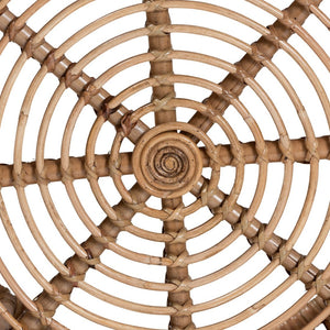 English Elm Modern Handcrafted Rattan Round Coffee Table Boho Living Room Openwork Frame B2750P470076