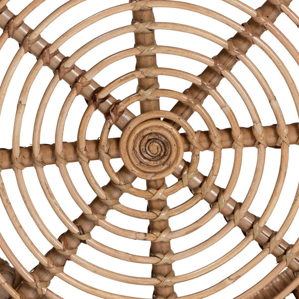 English Elm Modern Handcrafted Rattan Round Coffee Table Boho Living Room Openwork Frame B2750P470076