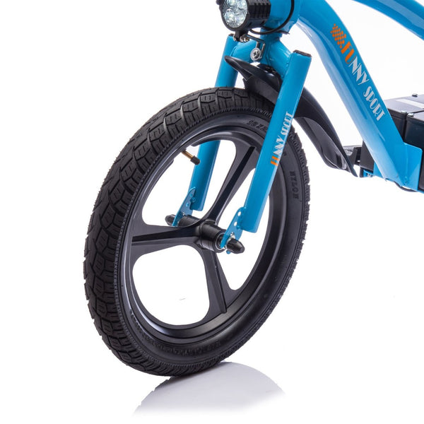 English Elm 24v Kids Electric Dirt Bike 300w Motor 16in Pneumatic Tires Adjustable Seat Ages 5 to 12 Blue W1578P335445