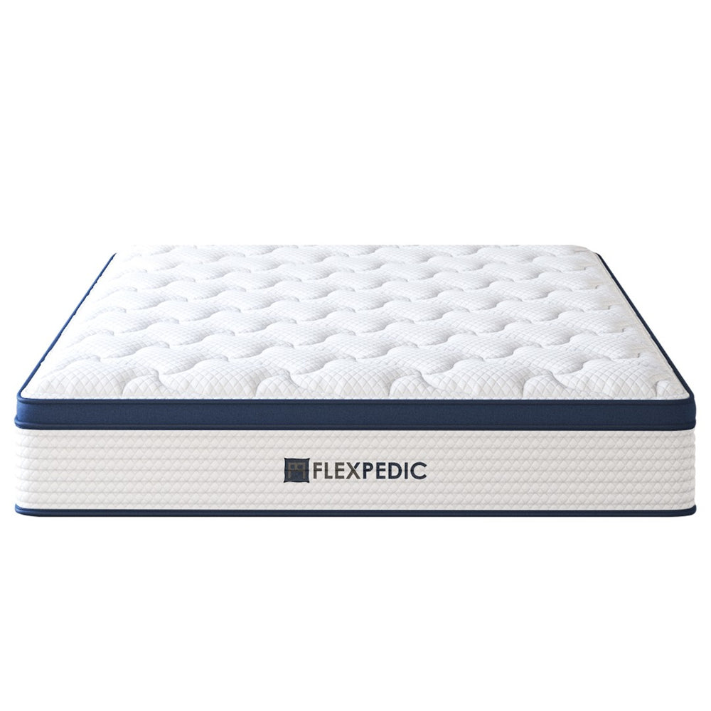 English Elm 10" Queen Hybrid Mattress Cooling Space Cotton Cover Pocket Coils Medium Firm Support B2716P327516