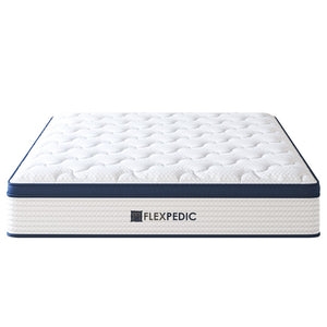 English Elm 10" Queen Hybrid Mattress Cooling Space Cotton Cover Pocket Coils Medium Firm Support B2716P327516