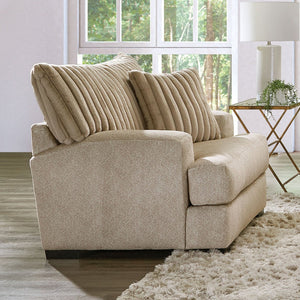 English Elm Transitional Marsicano Chair with Tight Back, Wide Track Arms, Deep Seating & High-Density Foam Support Light Brown 49 L x 40 W x 31 H B2741P380819