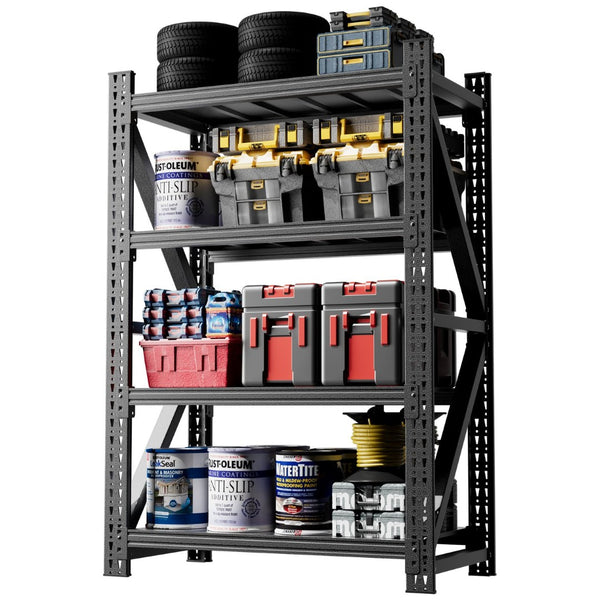 English Elm Heavy Steel Garage Shelving Unit Industrial Storage Rack 4000 Lb Welded Frame T2398P480396