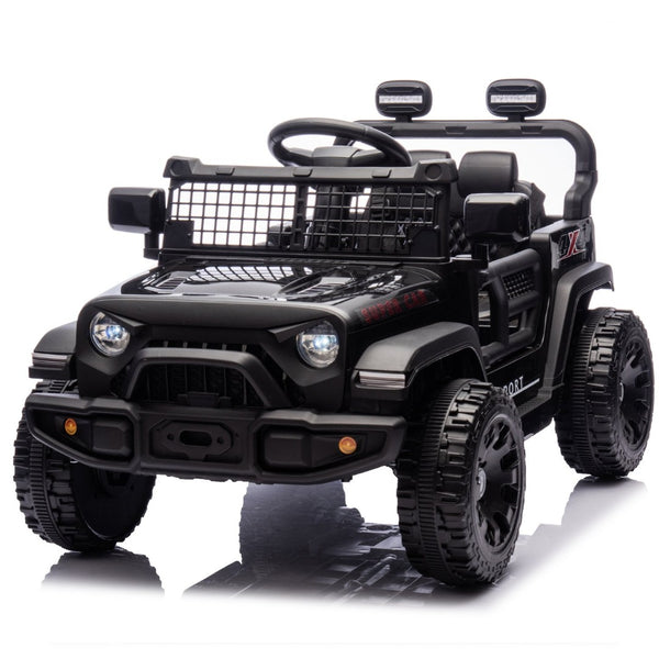 English Elm 24v Kids Ride on Car with Parental Remote Four Wheel Suspension Led Lights Bluetooth Black W1578P235080