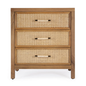 Butler Specialty Mesa 3 Drawer Chest - Elegant Solid Wood Design With Natural Cane For Stylish Home Décor Natural Oak Wood,Mdf,Oak Veneer,Cane 9750438-butler