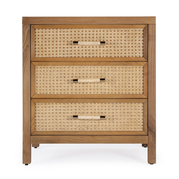 Butler Specialty Mesa 3 Drawer Chest - Elegant Solid Wood Design With Natural Cane For Stylish Home Décor Natural Oak Wood,Mdf,Oak Veneer,Cane 9750438-butler