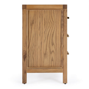Butler Specialty Mesa 3 Drawer Chest - Elegant Solid Wood Design With Natural Cane For Stylish Home Décor Natural Oak Wood,Mdf,Oak Veneer,Cane 9750438-butler