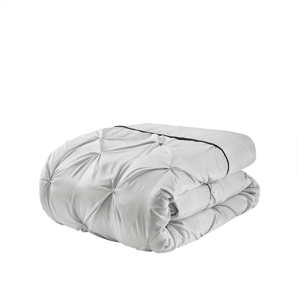 JLA Home Madison Park Essentials - 24 Madison Park Essentials Joella 24-Piece Room Bag Set with Tufted Comforter, Embroidered Pillows, Window Panels 90 L x 90 W x 1.5H MPE10-765
