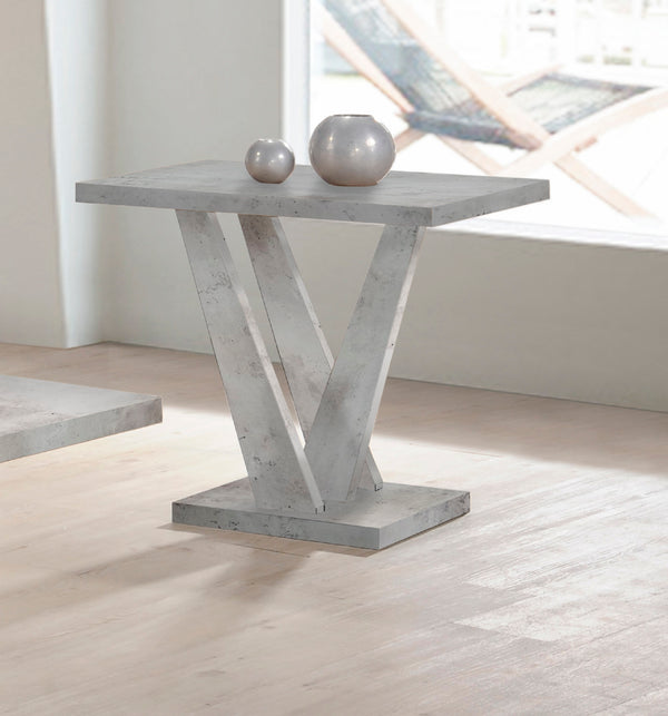 English Elm 3PC Rustic Modern Coffee Table Set with Built-In Shelf, Dark Wood Grain Finish for Living Room Gray 45 L x 25 W x 4.5 H B011P405685