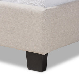 Baxton Studio Baxton Studio Ansa Modern Upholstered Twin Bed with Channel Tufting and Silver Nailhead Trim Beige Twin CF9084C-Beige-Twin