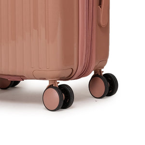 English Elm Luggage 3 Piece Pp Hard Shell Travel Set with Spinner Wheels Expandable Carry On Rose Gold T3292P317021