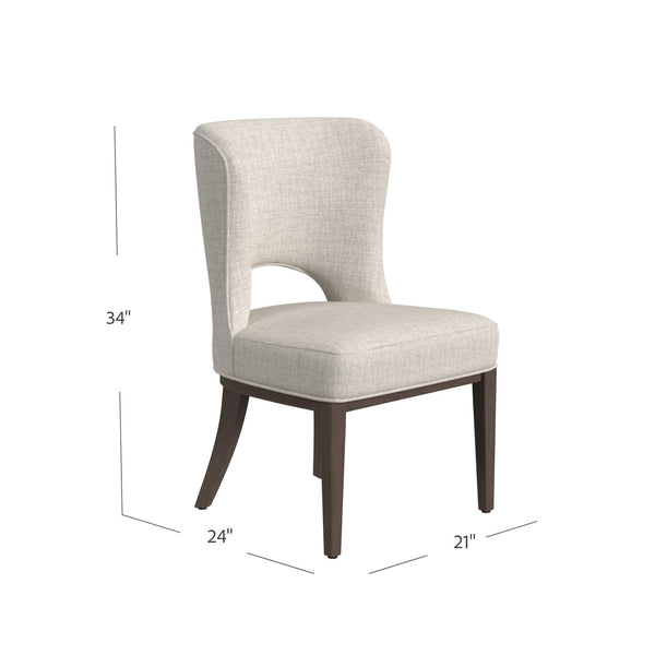 Basset Mirror Trevino Dining Chair Set Of 2 – Elegant Comfort With Curved Back, Chestnut Wood Base & Neutral Fabric Gray Foam,Polyester Fabric,Rubberwood 9755-dr-800-2