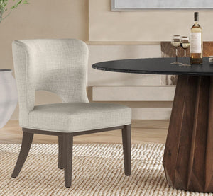 Basset Mirror Trevino Dining Chair Set Of 2 – Elegant Comfort With Curved Back, Chestnut Wood Base & Neutral Fabric Gray Foam,Polyester Fabric,Rubberwood 9755-dr-800-2
