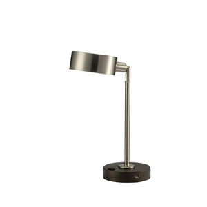 English Elm Simple Stain Nickel Table Lamp 15" Contemporary Metal Desk Light with Adjustable Head for Reading B2741P317234