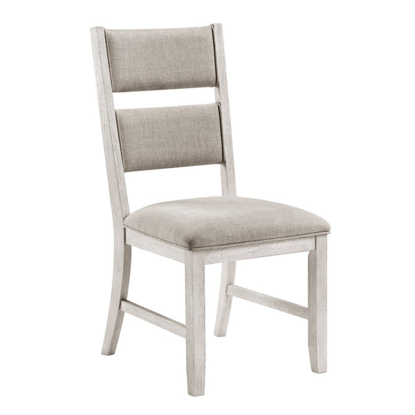 English Elm Modern Farmhouse Counter Stools Ladder Back Wood Frame Gray Upholstered Seat Pair B011P416553