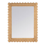 Flora Rectangular Rattan Scalloped Wall Mirror