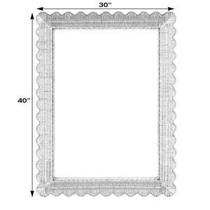 Flora Rectangular Rattan Scalloped Wall Mirror 9758404 Light Brown Butler Specialty
