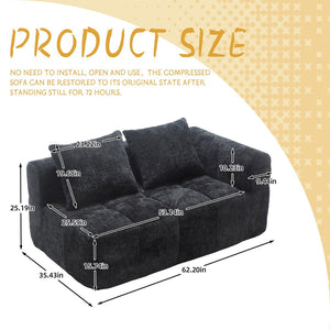 English Elm United Chenille Loveseat Sofa - Cozy Modular Sleeper For Minimalist Living Room & Apartment Spaces W1568P255151-GIGA