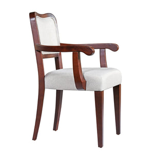 English Elm Walnut Upholstered Dining Chairs Set Of 2 – Elegant Beige Armchairs With Solid Hardwood Frame & Comfort N842P319126D-GIGA