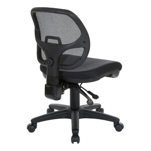 OSP Home Furnishings Ergonomic Armless Mesh Task Chair with Lumbar Support and Pneumatic Height Adjustment Coal 2902-30