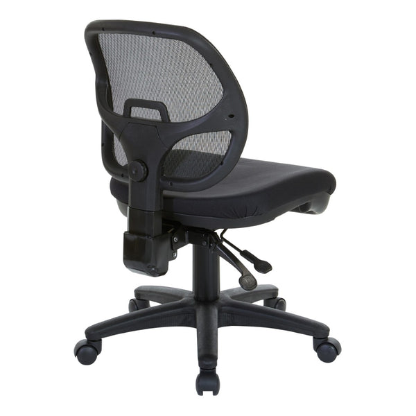 OSP Home Furnishings Ergonomic Armless Mesh Task Chair with Lumbar Support and Pneumatic Height Adjustment Coal 2902-30