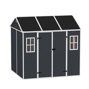 English Elm 8*7ft Outdoor Resin Storage Shed with Double Door Windows and Uv Resistant Floor W1598S00028