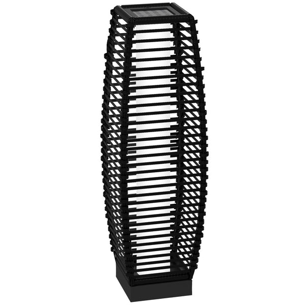 English Elm Outsunny Solar Rattan Pathway Lantern Outdoor Wicker Led Garden Light Auto Dusk W2225P174039
