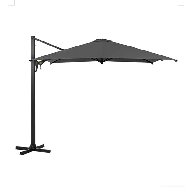 English Elm 10 Ft Square Cantilever Patio Umbrella Upf 50 Offset Canopy with 360 Rotation Gray B082P454953