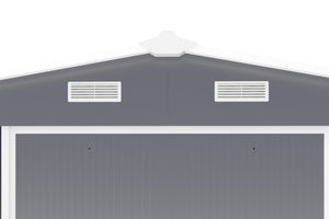 English Elm Campcraft 10x12 Ft Steel Outdoor Storage Shed with Daylight Windows and Weather Resistant Build Dark Gray W1598S00031