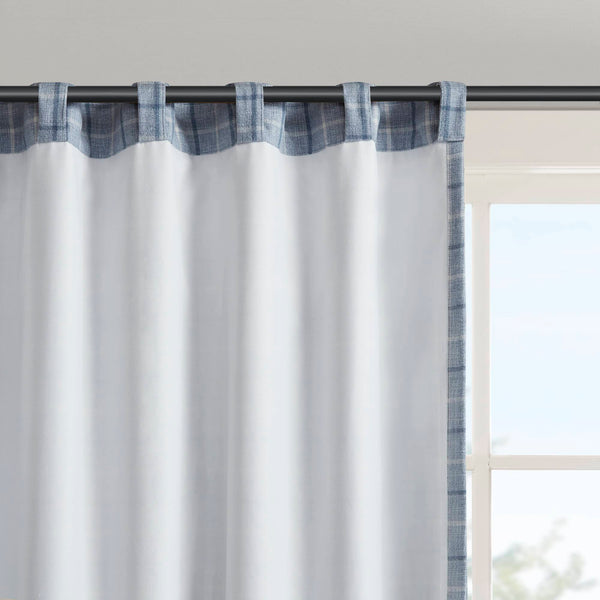 English Elm 1Pc Cozy Plaid Curtain Panel 50X95" With Fleece Lining For Stylish Insulation And Light Control B035P341194