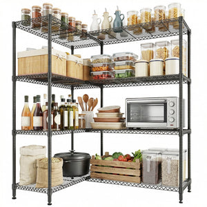 English Elm 4 Tier Carbon Steel Wire Shelving Unit 1200 Lb Capacity Garage Pantry Organizer W5386P480969