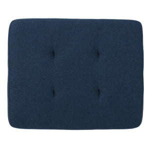 English Elm Christopher Knight Home® - OTTOMAN Navy Blue Fabric Accent Ottoman — Compact 28.25"W x23"D Modern Upholstered Footrest & Extra Seat 57649.00DBL
