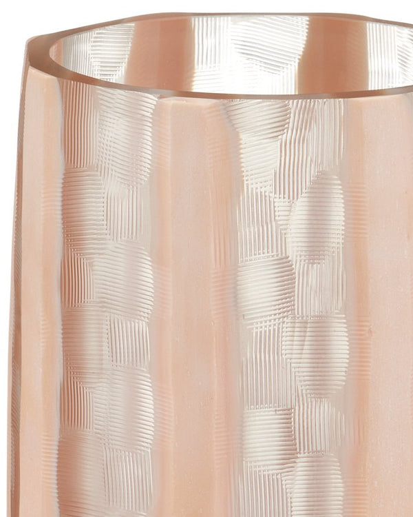 Currey & Company Merletto Glass Vase Set Of 3 - Exquisite Mouth-blown Pastel Design With Stunning Layered Effect Pink Glass 1200-1031-currey-company