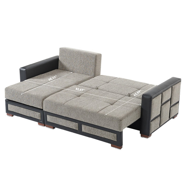 English Elm Primenest Modern Convertible Sectional Sofa With Storage & Click-Clack Mechanism For Small Spaces B030P305116-GIGA