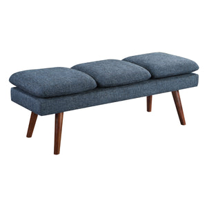 OSP Home Furnishings Amanda 54" Mid-Century Bench Navy