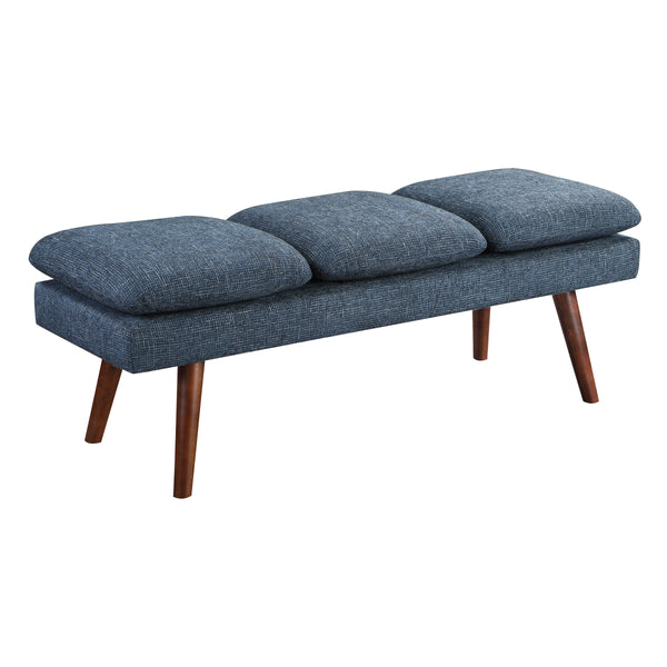 OSP Home Furnishings Amanda 54" Mid-Century Bench Navy