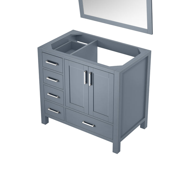 English Elm Dark Grey Bath Vanity Set With Right Offset Design, Ample Storage & Matching Mirror For Modern Spaces B2731S00509