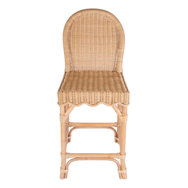 Flora Scalloped Edge Ratan Counter Stool 9762404 Light Brown Butler Specialty